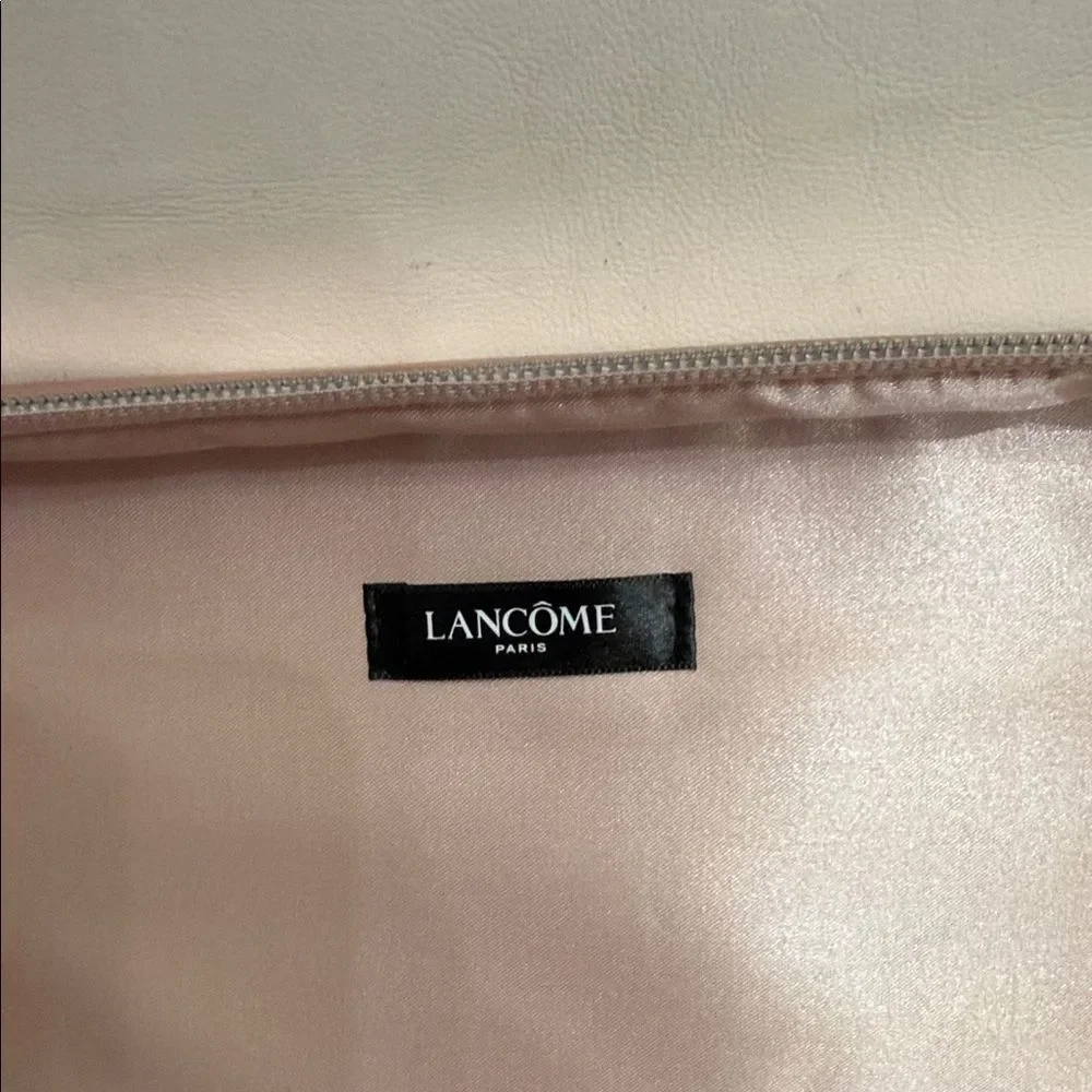 Lancome Metallic Pink Gold Makeup Cosmetic Travel Storage Bag With Handle New